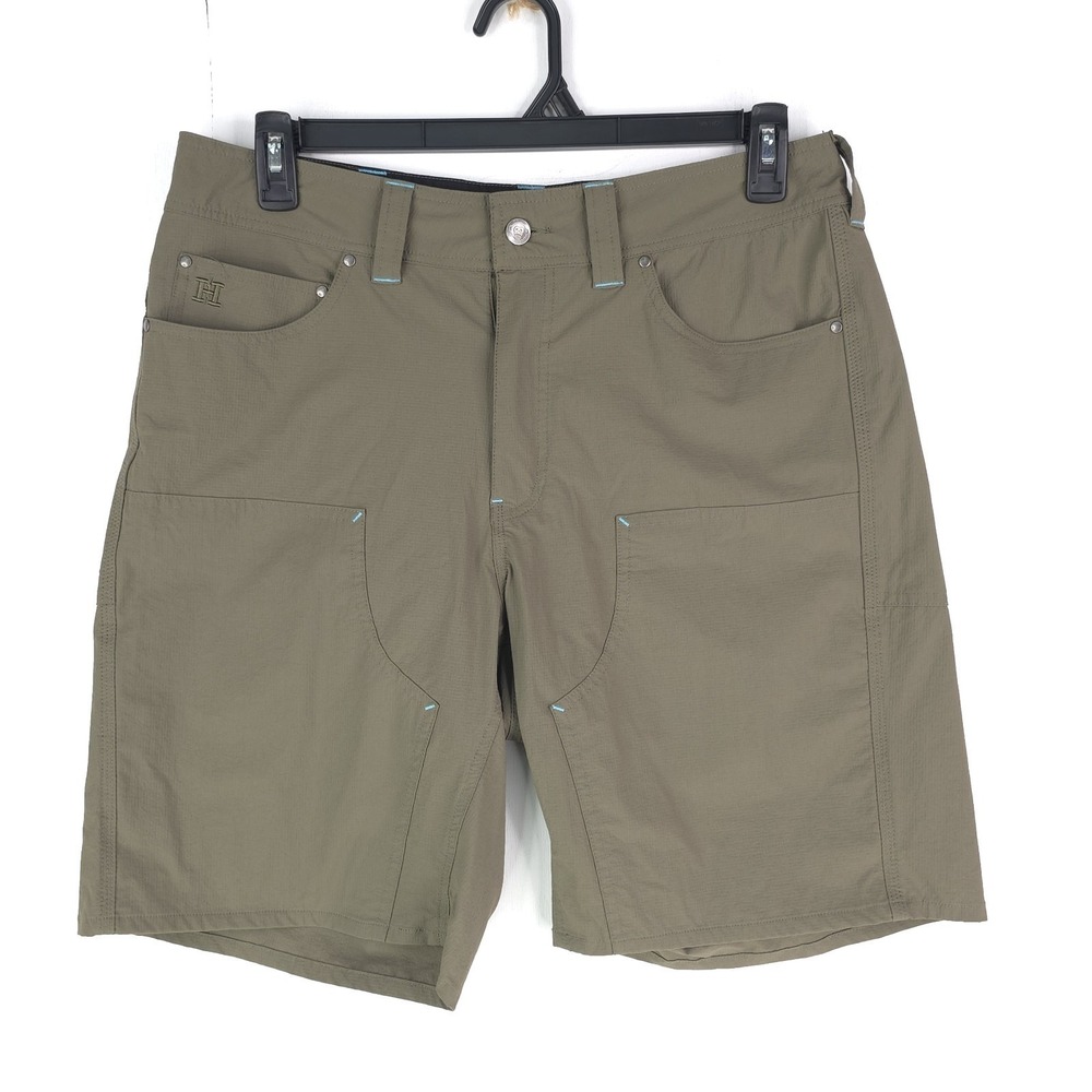 Howler Brothers Waterman's Work Short Men 34 Green Stretch Nylon Quick Dry